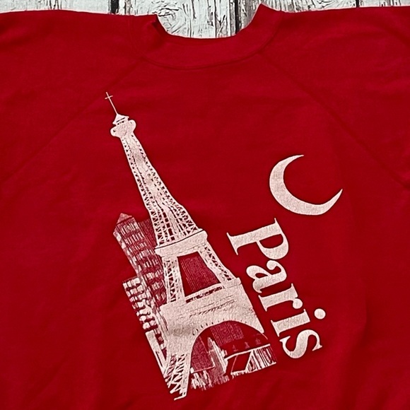Vintage Paris France Travel Vacation Tourism 1980s Crewneck Sweatshirt - Picture 2 of 6